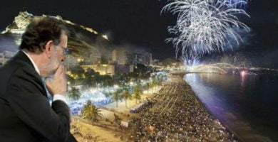 Rajoy en los fuegos artificiales del Postiguet
