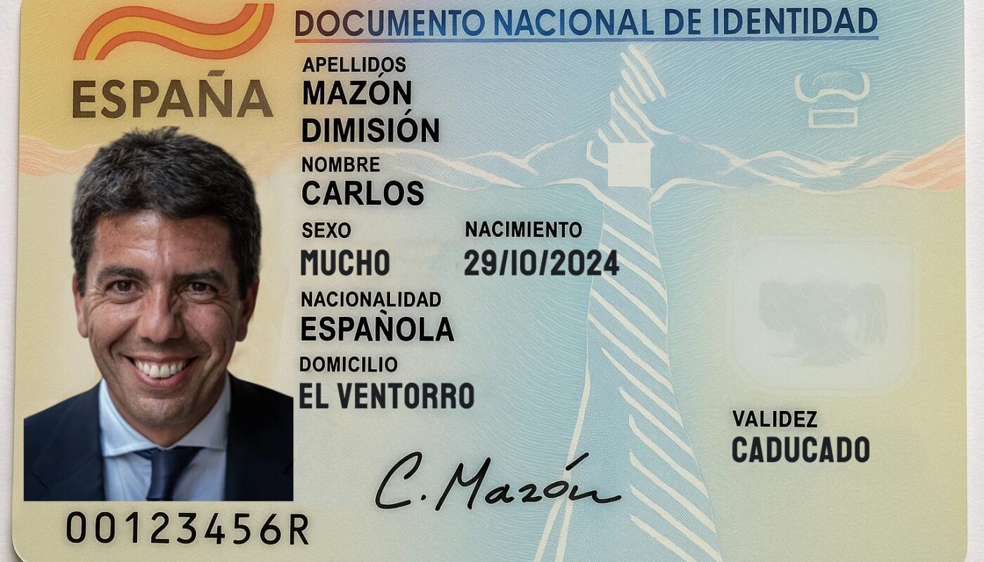 El DNI de Carlos Mazón Dimisión