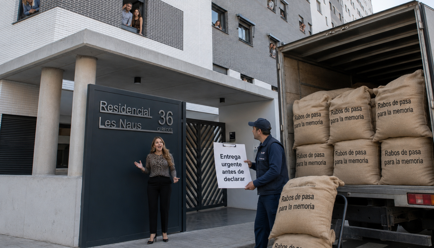 Rocío Gómez recibe en su casa de Les Naus un cargamento de rabos de pasa